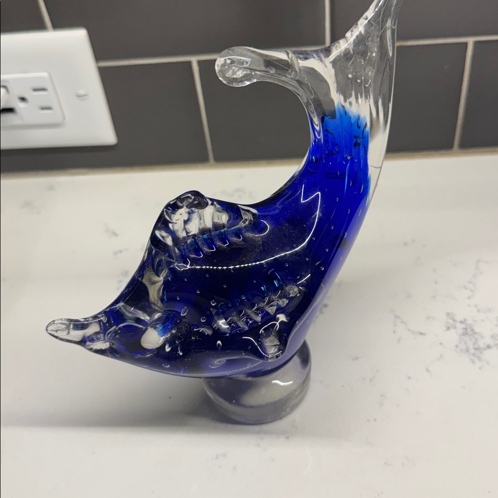 Vintage Murano Blue Fish Glass Figurine - Picture 7 of 8